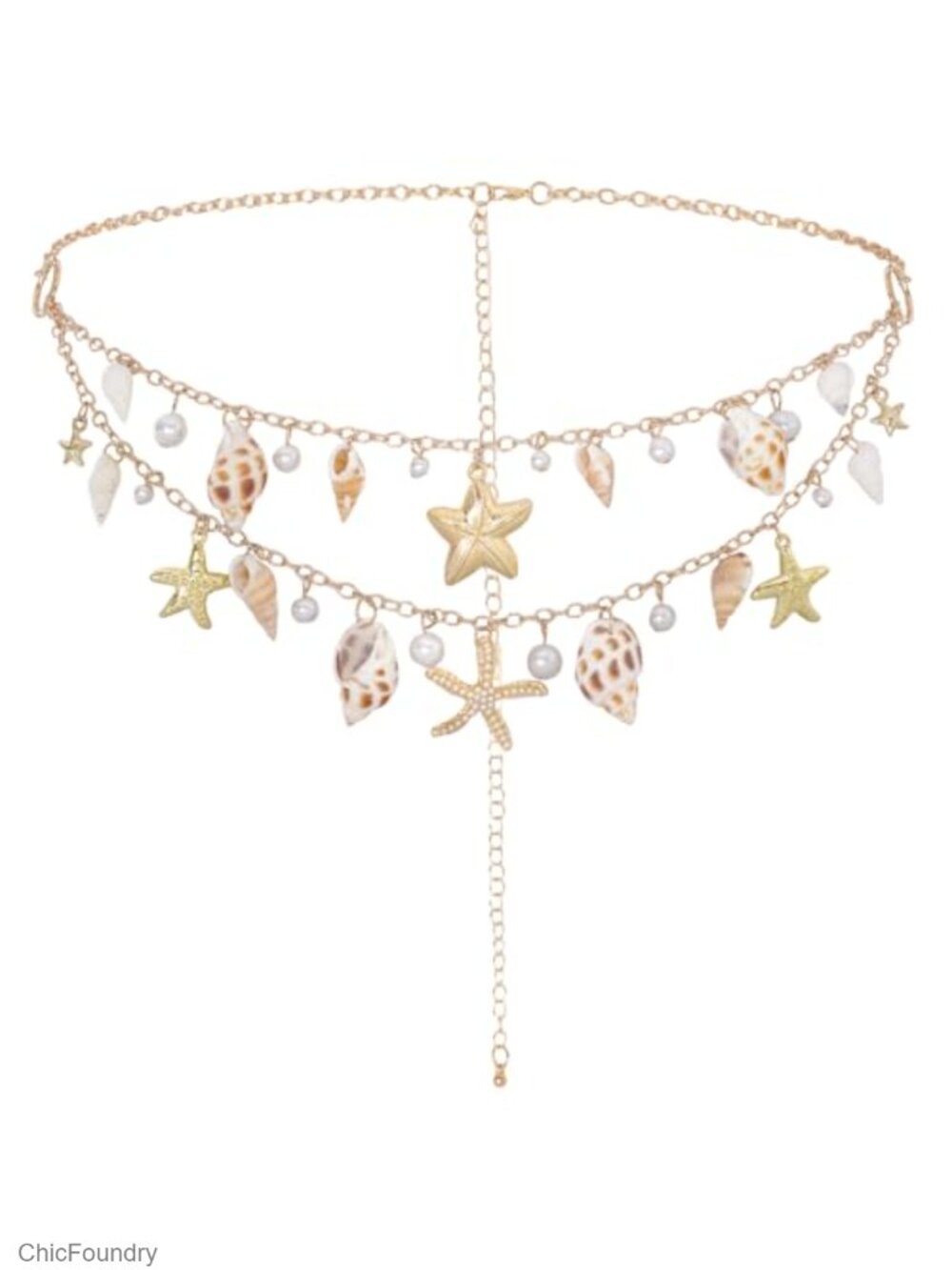 Bohemian Seashell Layered Waist Chain Starfish Body Jewelry Bikini Beach